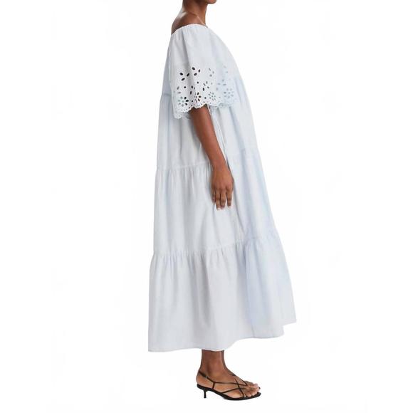 NEW MERLETTE berenson midi dress in blue - Picture 3 of 4